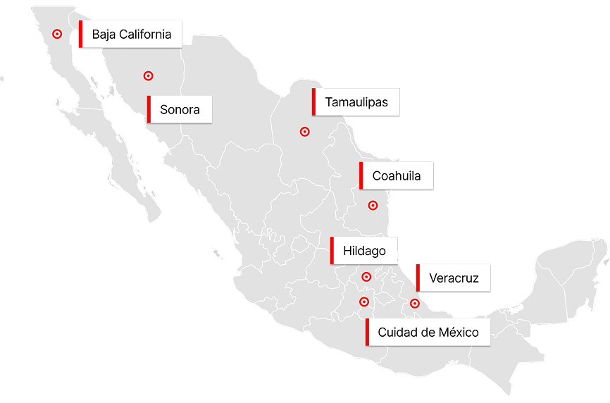 Cobertura en toda la República Mexicana